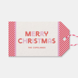 Retro Merry kerstcadeautjes Labels Cadeaulabel