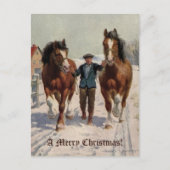 Retro Merry Kerstdorpsporten Sneeuw Feestdagenkaart (Voorkant)