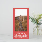 Retro Merry-kerstfoto Feestdagenkaart (Staand voorkant)