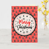 Retro Merry-kerstkaart Kaart (Gele Bloem)