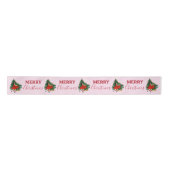 Retro Merry Kerstmis - boom roze Lint (Voorkant)