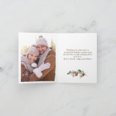 Retro Merry Kerstmis Rustic 4 PHOTO Greeting Feestdagen Kaart (Binnen)