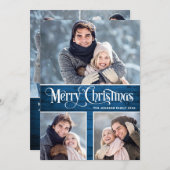 Retro Merry Kerstmis Rustic 6 PHOTO Greeting Feestdagenkaart (Voorkant / Achterkant)