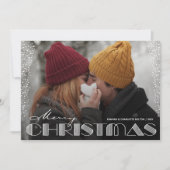 Retro Merry Kersttypografie Feestdagenkaart (Voorkant)