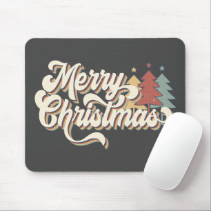Retro Merry Kersttypografie Muismat