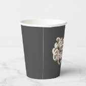 Retro  Merry Kersttypografie Papieren Bekers (Rechts)