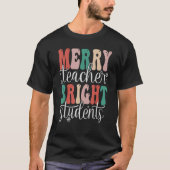 Retro Merry Teacher Bright Studenten kerstteam T-shirt (Voorkant)