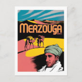 Retro Merzouga sahara camel ride morocco travel  Briefkaart (Voorkant)