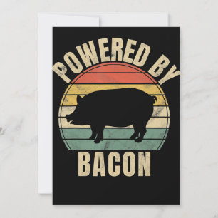 Retro  met Bacon BBQ   BBQ Lovers Feestdagenkaart