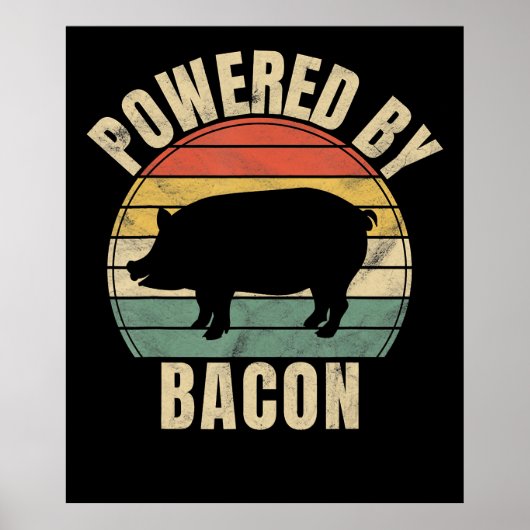 Retro  met Bacon BBQ | BBQ Lovers Poster (Voorkant)