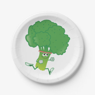 Retro met Broccoli Papieren Bordje