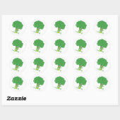 Retro met Broccoli Ronde Sticker (Vel)