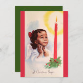  Retro met Kerstmis, Afrikaans engel, bidden Feestdagenkaart (Voorkant / Achterkant)