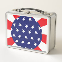 Rétro metal Lunchbox With Stars and Stripes 