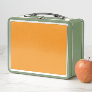 Retro metalen lunchbox   Minimalistische oranje sc
