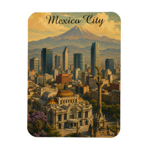 Retro Mexico Stad CDMX Reis Magneet