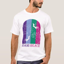 Retro Miami Beach Kleurrijke Tropische Vogels