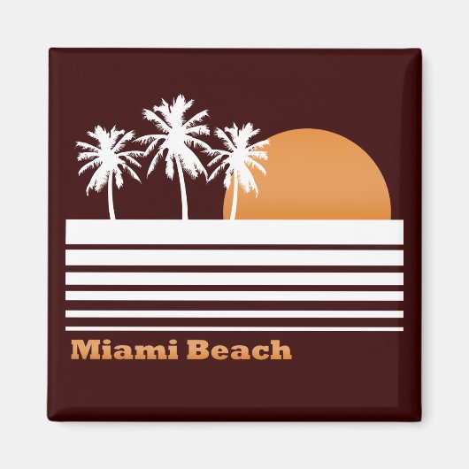 Retro Miami Beach Magnet (Devant)