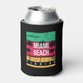 Retro Miami Florida Beach Souvenir Blikjeskoeler (Blikje Voorkant)