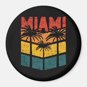 Retro Miami Florida Beach Souvenir Palm Tree 80's Magneet