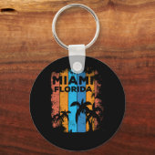 Retro Miami Florida Beach Souvenir Sleutelhanger (Voorkant)