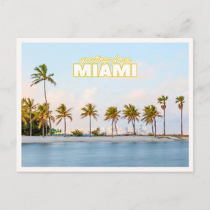 Retro Miami Florida Palmboom Foto Groeten  Briefkaart