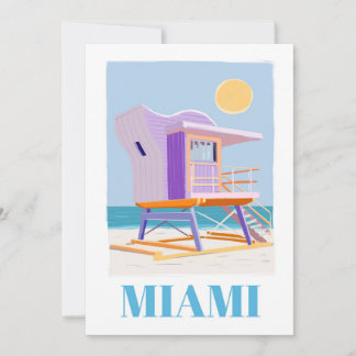 Retro Miami Lifeguard:  strandvibes Feestdagenkaart