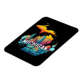 Retro  Michigan State Kaart Magneet (Linkerzijde)