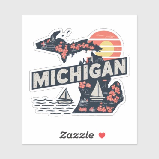 Retro Michigan State Sticker (Vel)