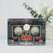 Retro Micro Audiotape 55th Birthday Invitation Kaart (Staand voorkant)