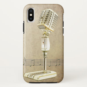 Retro Microfoon Design iPhone X Hoesje