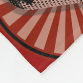 Retro microfoon grafisch in rood fleece deken (Hoek)