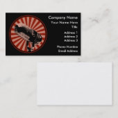 Retro microfoon grafisch in rood visitekaartje (Voorkant / Achterkant)