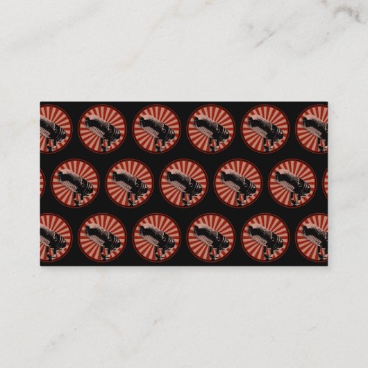 Retro microfoon grafisch in rood visitekaartje (Achterkant)