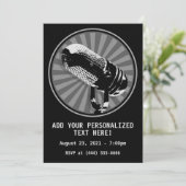 Retro microfoon grafisch kaart (Staand voorkant)