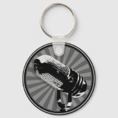 Retro microfoon grafisch sleutelhanger (Voorkant)