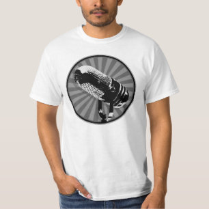 Retro microfoon grafisch t-shirt