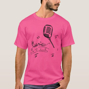 Retro microfoon met muzieknoten ontwerp vrienden t-shirt