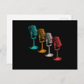 Retro Microfoon Mic Musician Singing Gift Briefkaart (Voorkant / Achterkant)