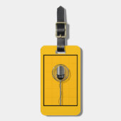 Retro Microfoon op Felgeel Bagagelabel (Voorkant verticaal)