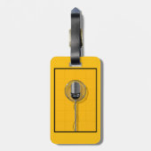 Retro Microfoon op Felgeel Bagagelabel (Achterkant verticaal)