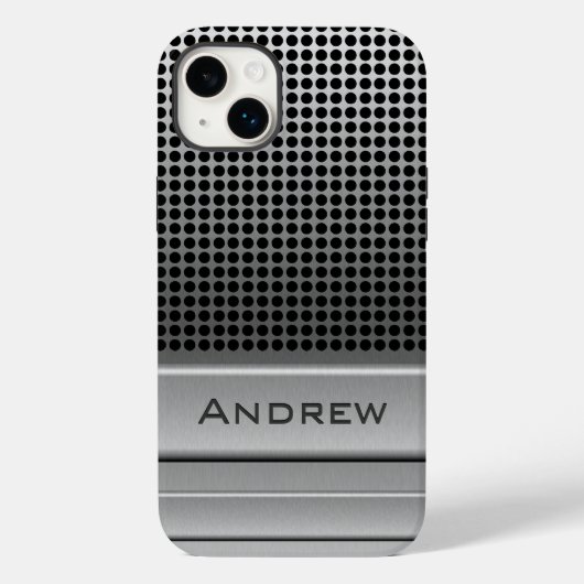 Retro Microfoonnaam Sjabloon Case-Mate iPhone Case (Achterkant)