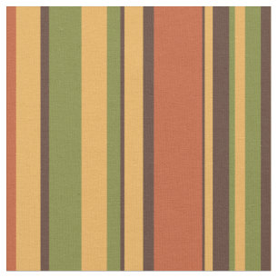 Retro Mid-Century 60s 70s Stripes Brown Sinaasappe Stof