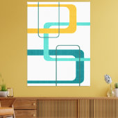 Retro Mid Century Atomic Age 23 Blauwgroen, Sinaas Canvas Afdruk (Insitu (Woonkamer))