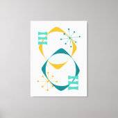 Retro Mid Century Atomic Age 24 Blauwgroen, Aqua,  Canvas Afdruk (Voorkant)
