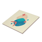 Retro Mid Century Atomic Age Abstract Tegeltje (Zijkant)