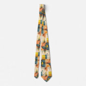 Retro Mid Century Atomic Geometric Pattern Stropdas (Achterkant)