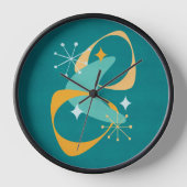 Retro Mid Century Atomic Space Age 20 Blauwgroen,  (Voorkant)