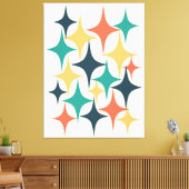 Retro Mid Century Atomic Starburst Star Canvas Afdruk (Insitu (Woonkamer))