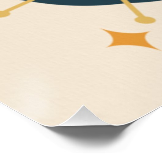 Retro Mid Century atoomtijdperk Abstract Perfect Poster (Hoek)